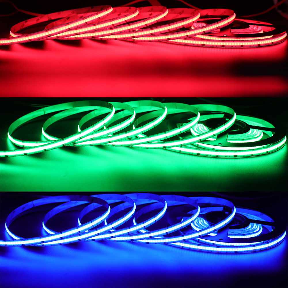 Newest DC24V RGB Color Changing Flexible COB LED Strip Lights, High Bright 768 Chips/M, 16.4Ft Roll